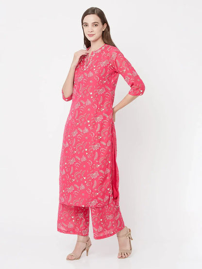 Blockprinted Kurta Set | Cotton Silk