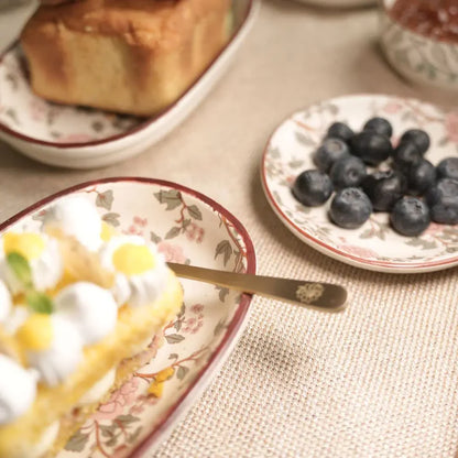Pure brass dessert spoons | Set of 6 | Peony