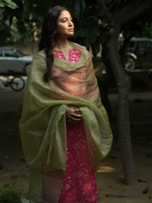 Blockprinted Kurta Set | Cotton Silk