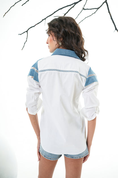 Cowgirl Denim White Shirt