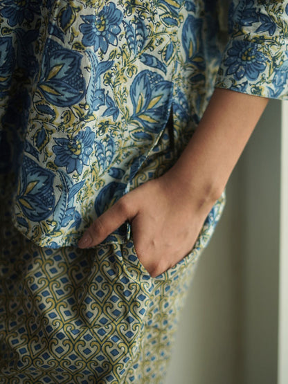 Blockprint Nightsuit Set | Samah
