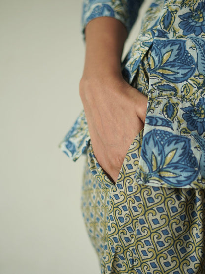 Blockprint Nightsuit Set | Samah