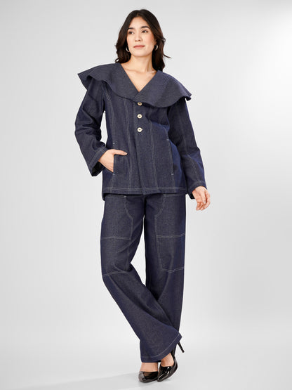 Stylish Denim Co-ord Set with Structured Fit 