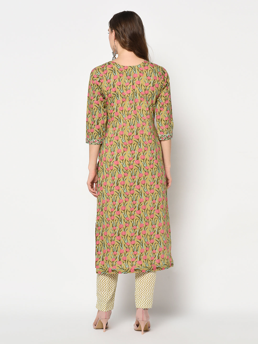 Suranjana-Pure cotton kurta set | Green