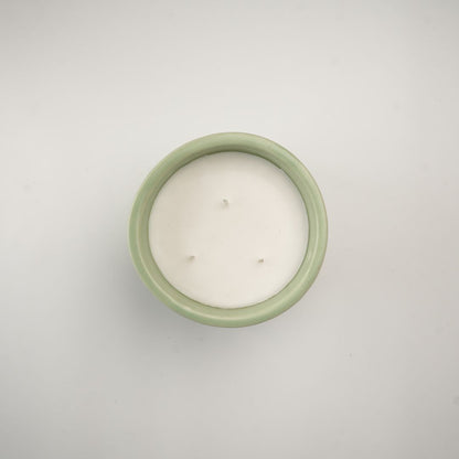 Stoneware Candle | 450g | Green | 3 wick